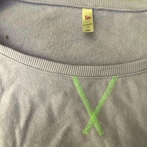 So brand light weight sweatshirt material crop top and short sleep set. Size 1X.